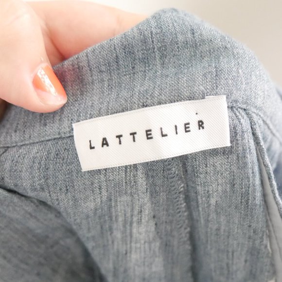 NWT Lattelier Line Drawstring Pant Blue 100% Linen Pants Medium - Picture 14 of 14